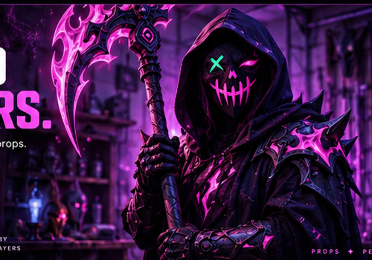 GrimForg3D neon Reaper brand artwork
