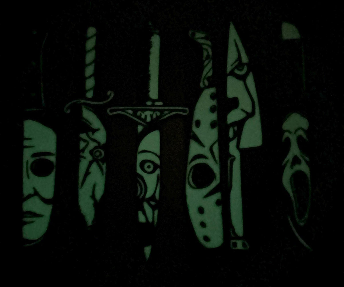 Halloween icons knife set and individuals