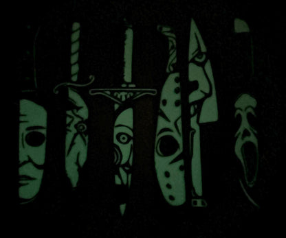 Halloween icons knife set and individuals