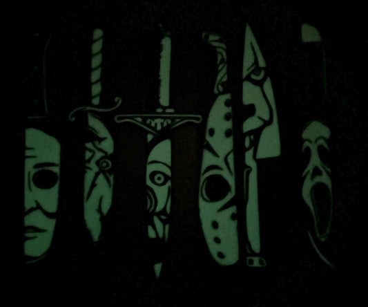Halloween icons knife set and individuals
