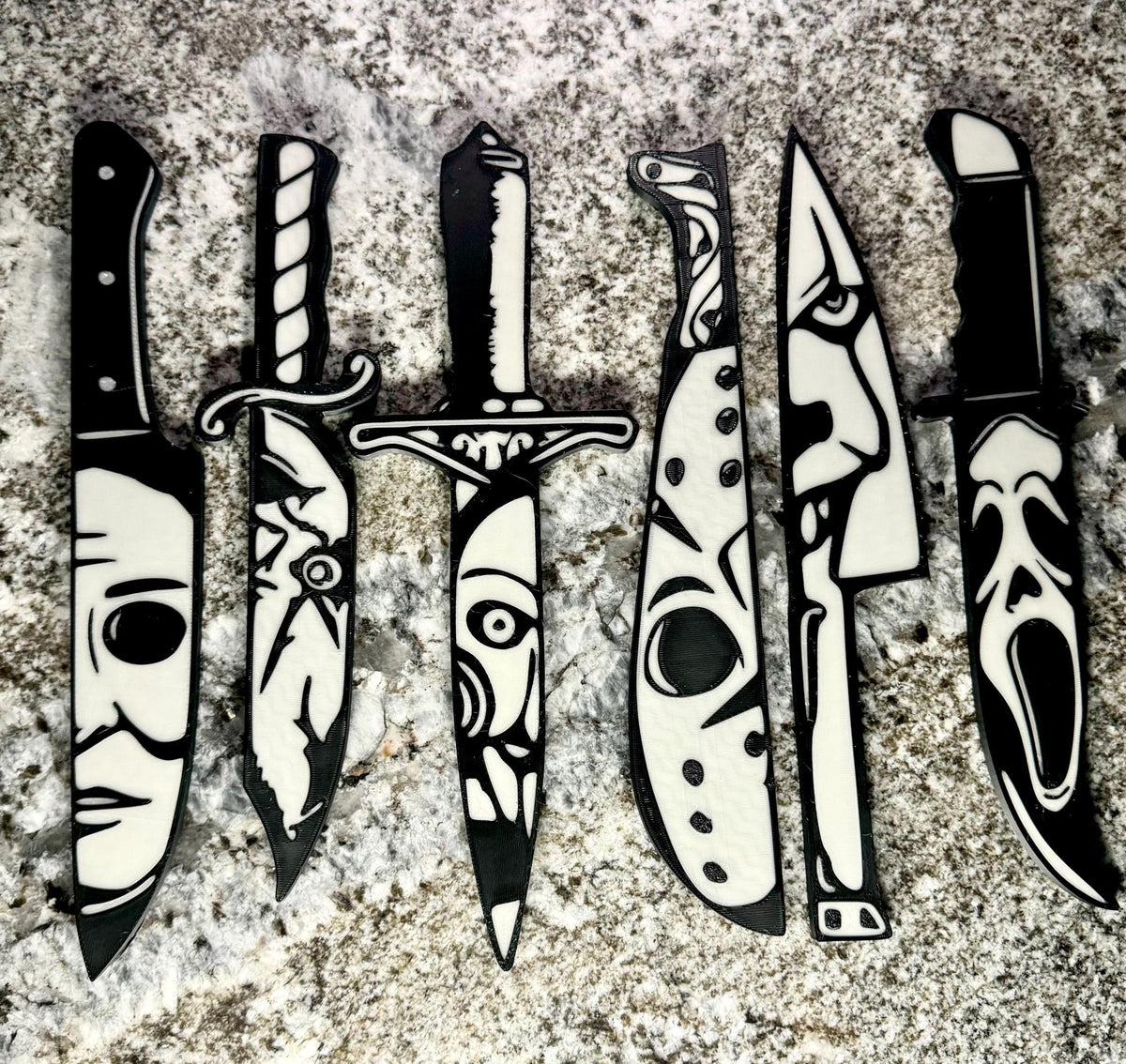 3D printed horror icon decorative knife prop set for cosplay and display