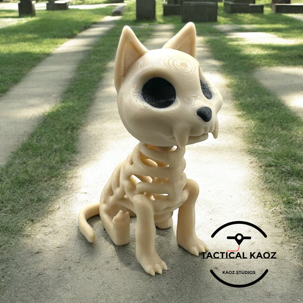 Spooky skeleton cat